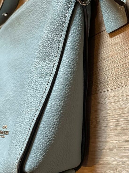 COACH Women's Small Dufflette in Natural Calf Leather Silver/Sage 21377 - Picture 3 of 13